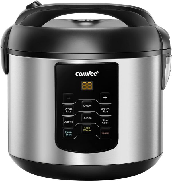 COMFEE 6-in-1 Stainless Steel Rice Cooker, 2 QT - 6